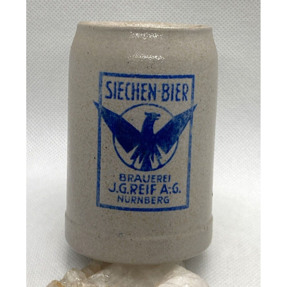 Vintage Siechen Bier J.G. Reif A.G. Nurnberg Brewery Miniature‎ Cermaic Stein